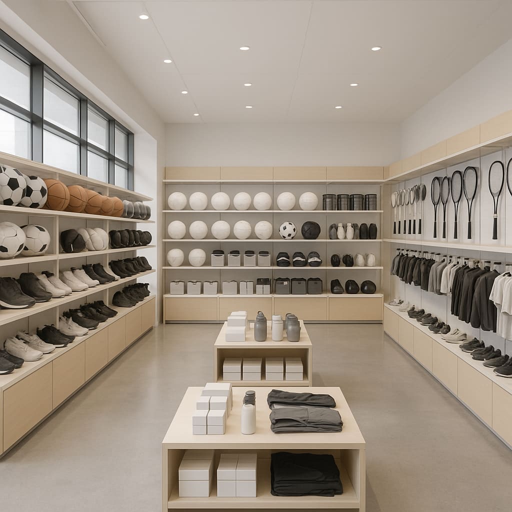 Sportausrüstung im Geschäft